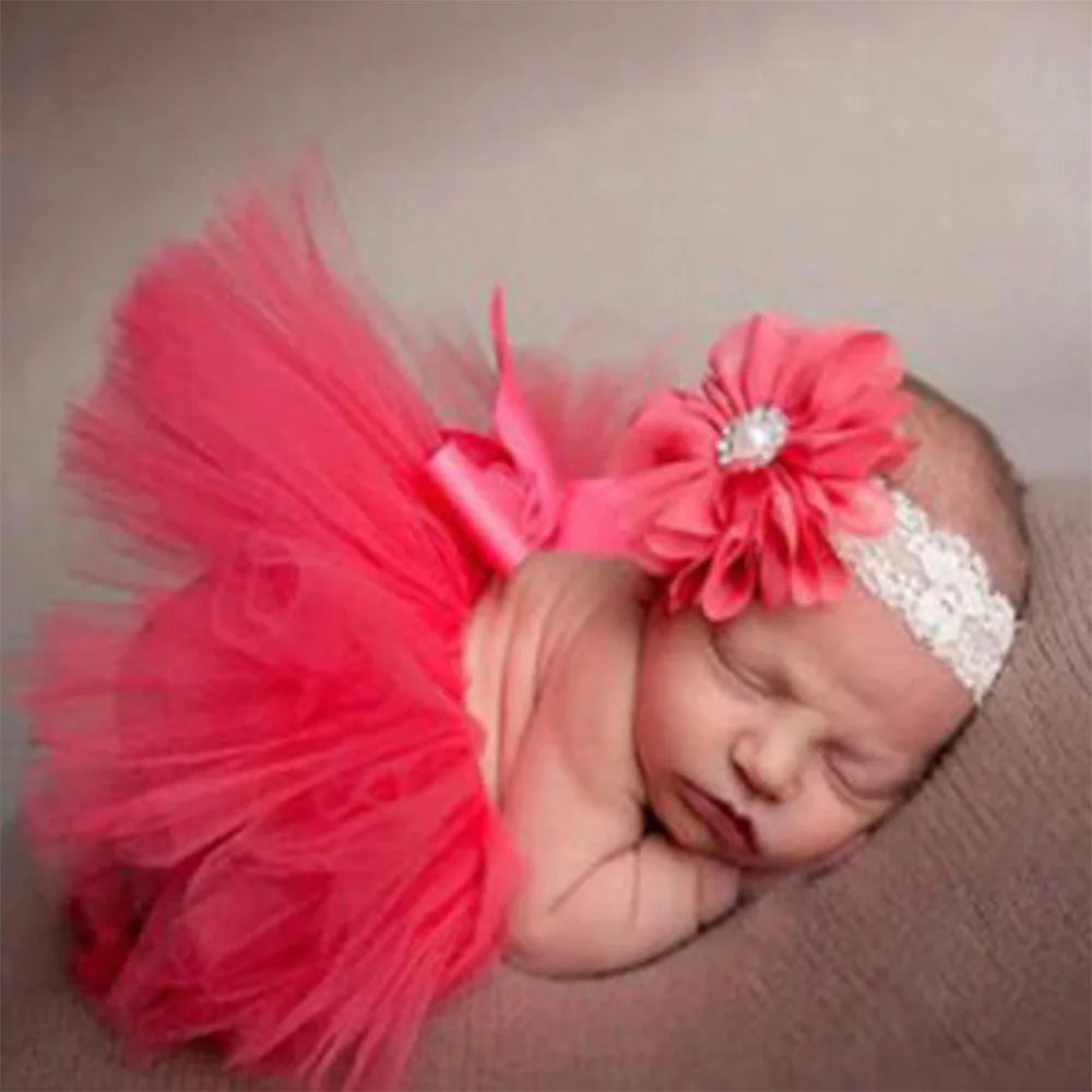 ''Newborn Baby Girl Outfit Set With Cute Headband''
