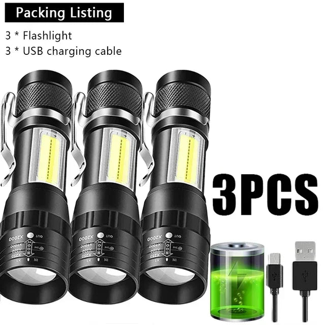 Portable Rechargeable LED Flashlight