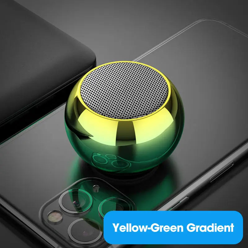 Portable Wireless Bluetooth Speaker - Mini Steel Steel Gun Metal Design, Heavy Bass Stereo Surround Subwoofer