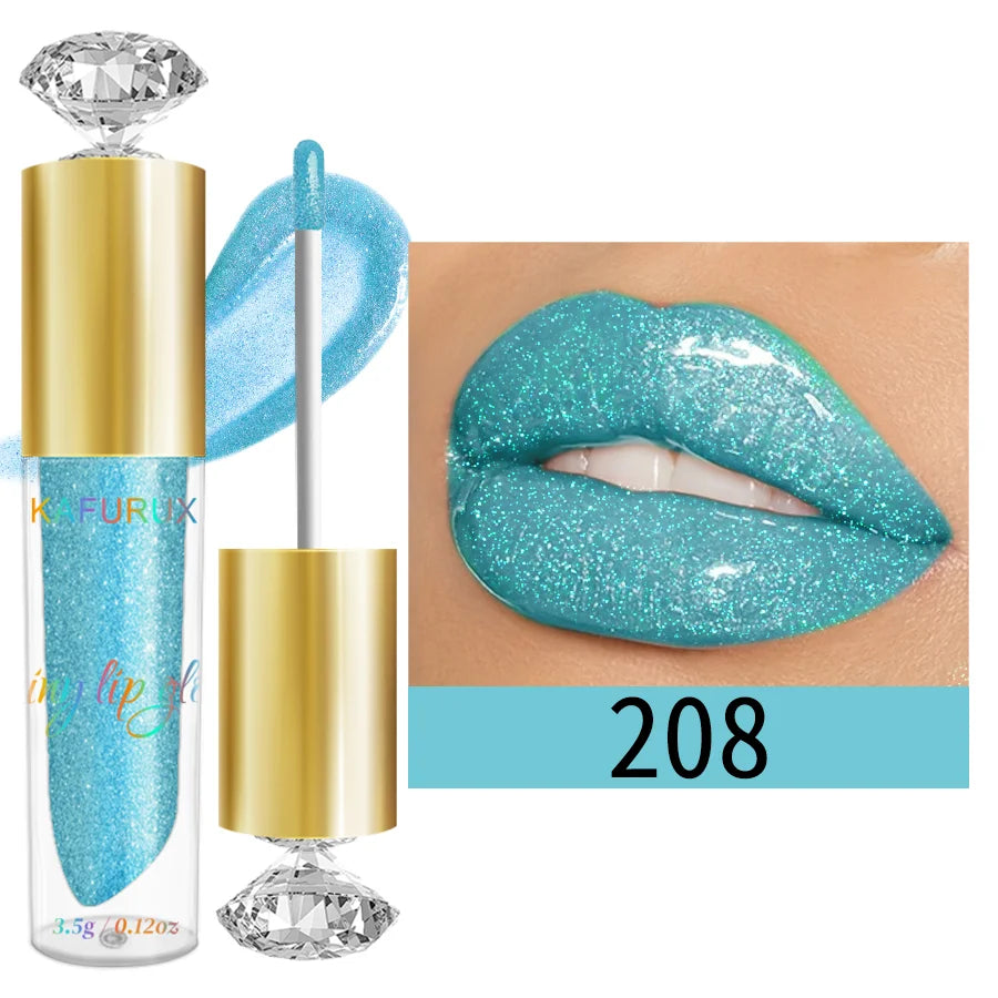 ''9 Colors Diamond Shimmer Moisturizer Glitter Lip Gloss - Hydrating Shine Lipstick''