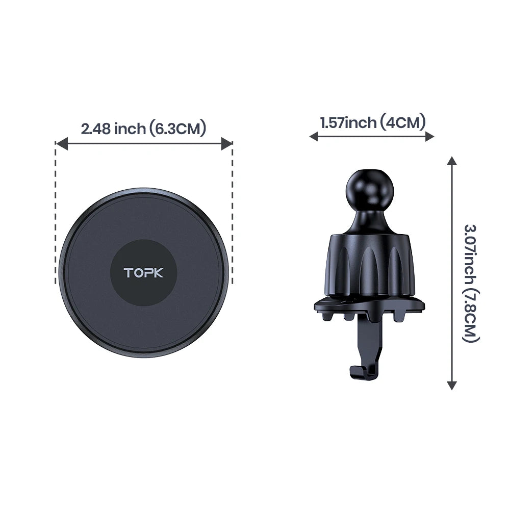 TOPK Magnetic Car Phone Holder Air Vent Car Phone Stand For Magsafe iPhone 15 14 13 ProMax Xiaomi Samsung Strong Magnet Holder