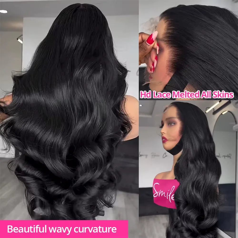 300%  Density  Body Wave  Human Hair Wig -30-36'' Lace Frontal ( 13x6 / 13x4 /  5x5 )  Glueless , Transparent HD