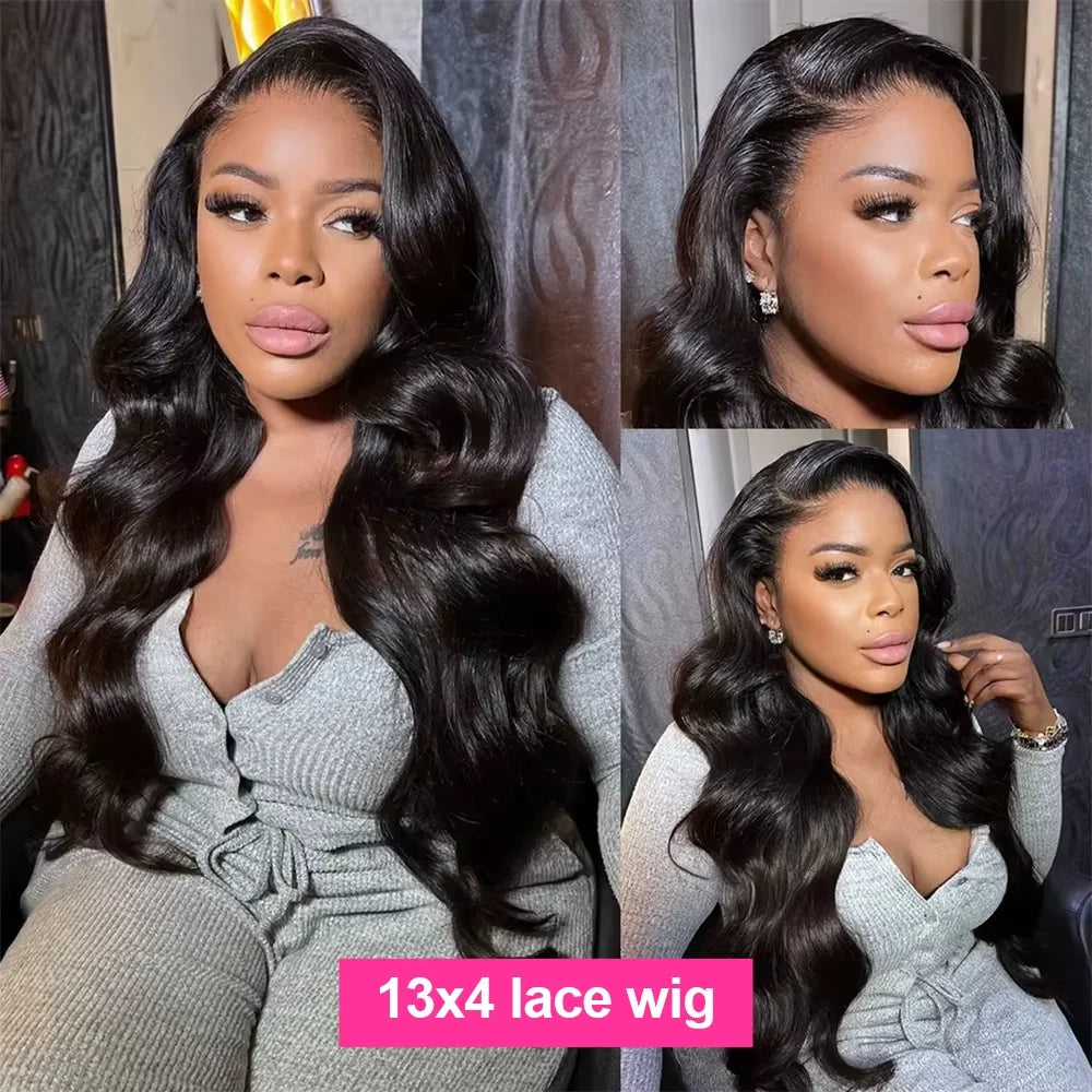 300%  Density  Body Wave  Human Hair Wig -30-36'' Lace Frontal ( 13x6 / 13x4 /  5x5 )  Glueless , Transparent HD