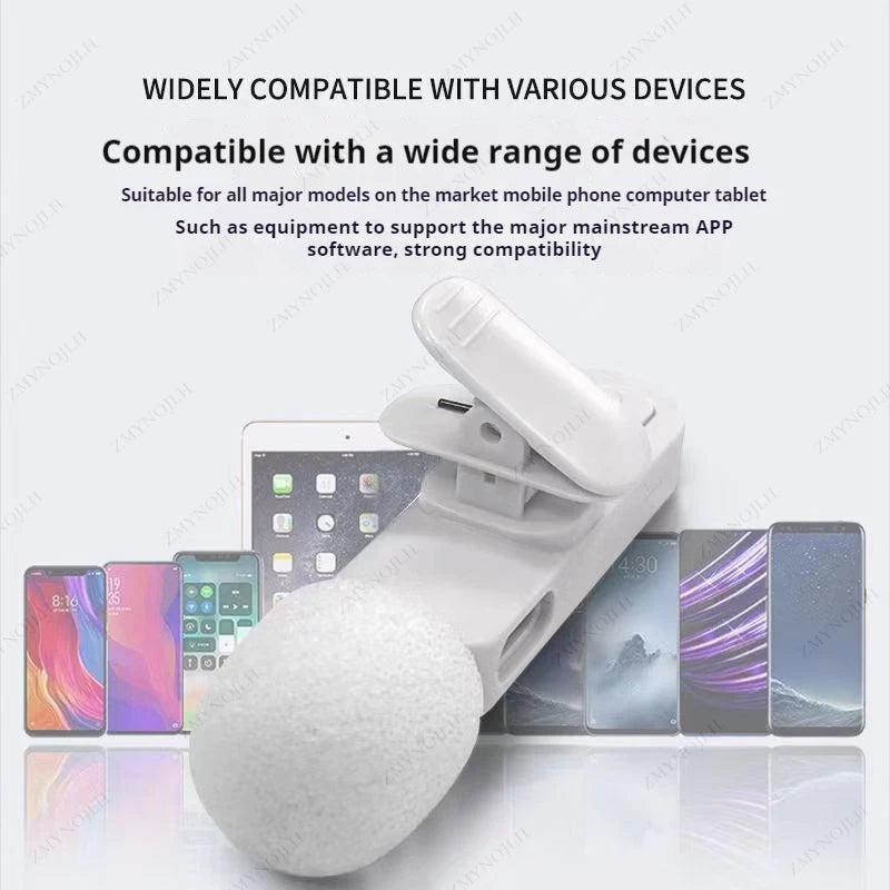 New Wireless Lavalier Microphone - Portable  Mini  Mic for Audio,  Video Recording,  Android,  PC,  Camera, Live Streaming,  Gaming &  Phone