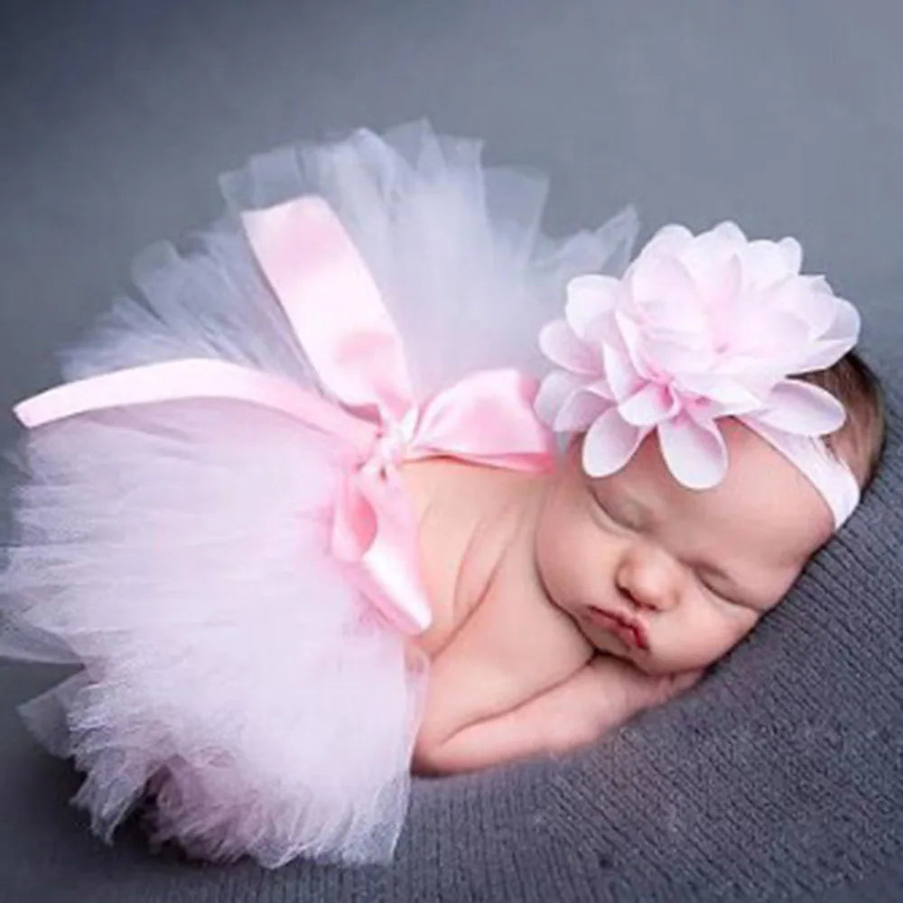 ''Newborn Baby Girl Outfit Set With Cute Headband''