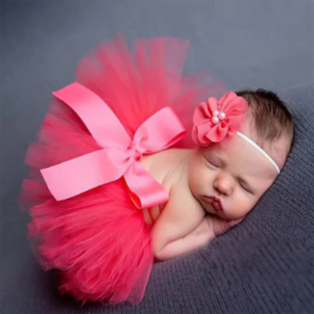 ''Newborn Baby Girl Outfit Set With Cute Headband''