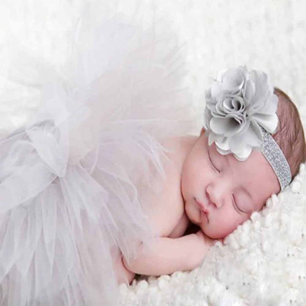 ''Newborn Baby Girl Outfit Set With Cute Headband''