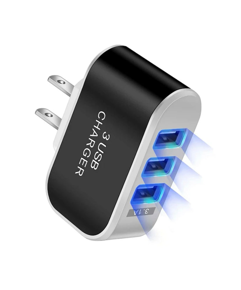 Vanou Tech 3-Port USB Wall Charger Block - Fast Charging Cube Adapter