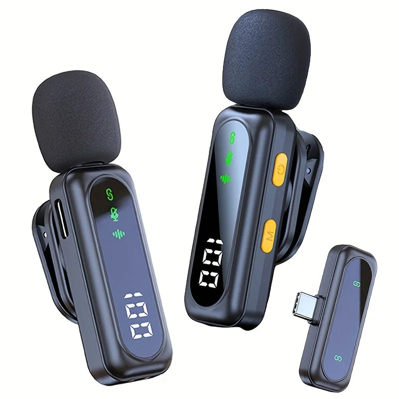 Wireless Lavalier Microphone – Professional Lapel Mic with Noise Cancellation for Vlog, Interviews & Conferences