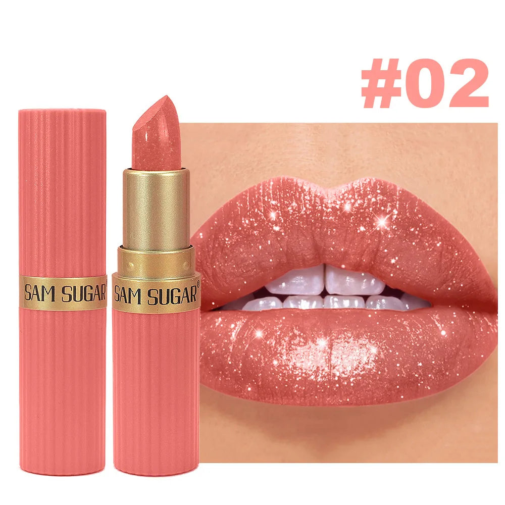 Pearlescent Pink Glitter Velvet Lipstick - Shimmer &  Shine Lips