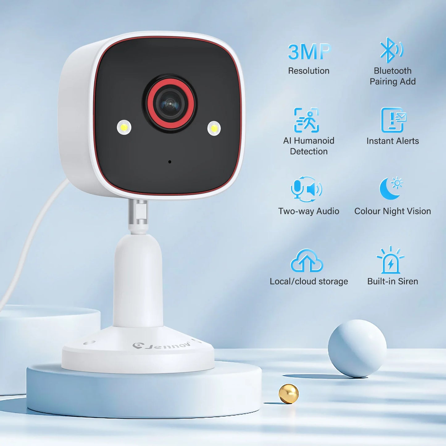 WiFi Security Camera - Indoor/Outdoor Night Vision & Motion Detection
