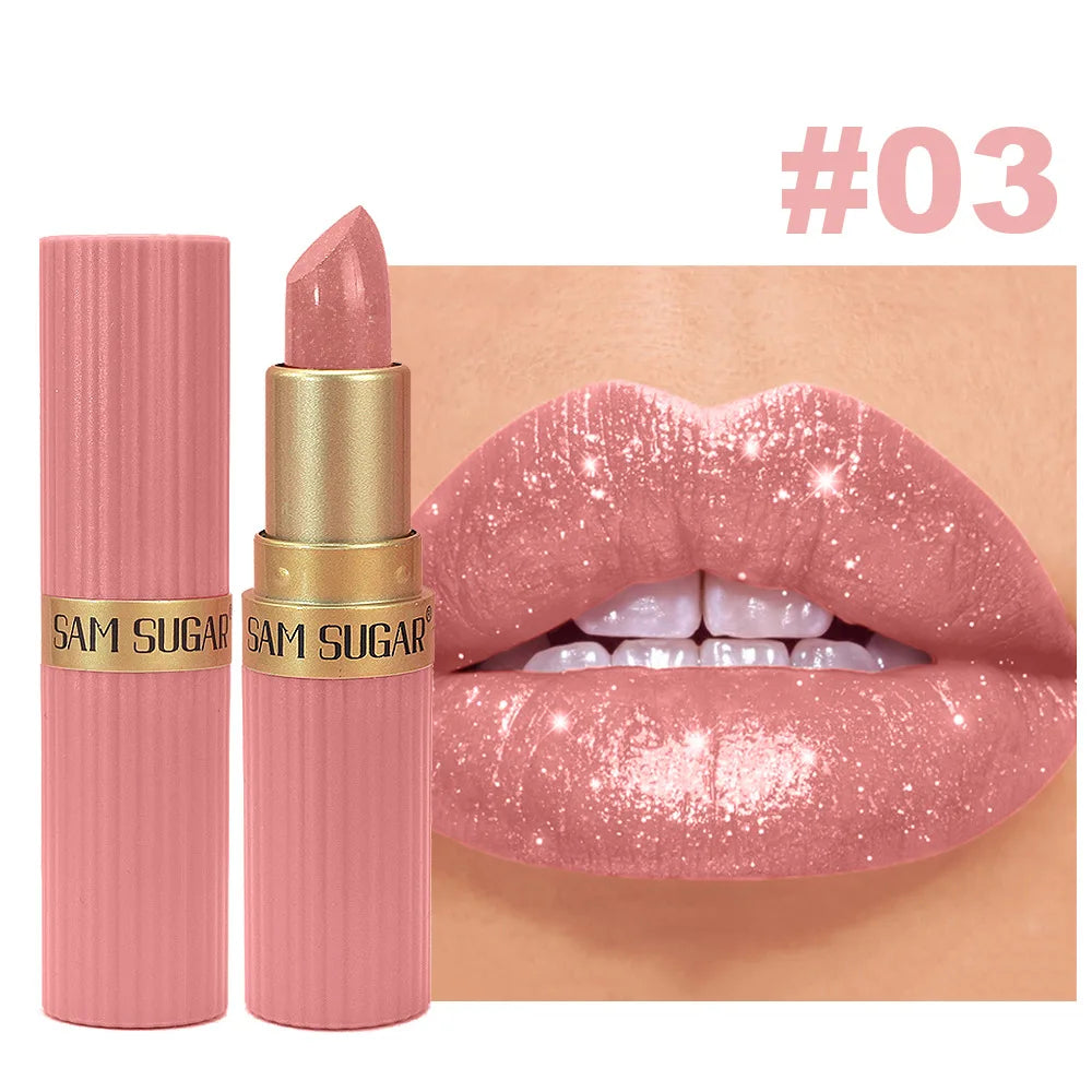 Pearlescent Pink Glitter Velvet Lipstick - Shimmer &  Shine Lips