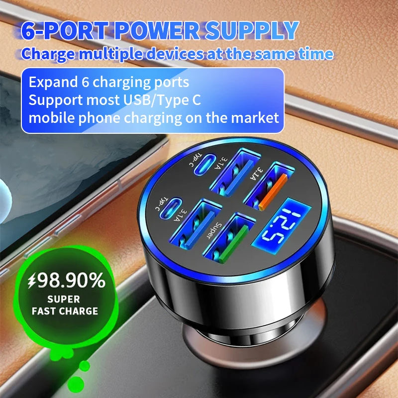 ''100W Fast Portable Car Charger - Dual USB Quick  Charge Adapter