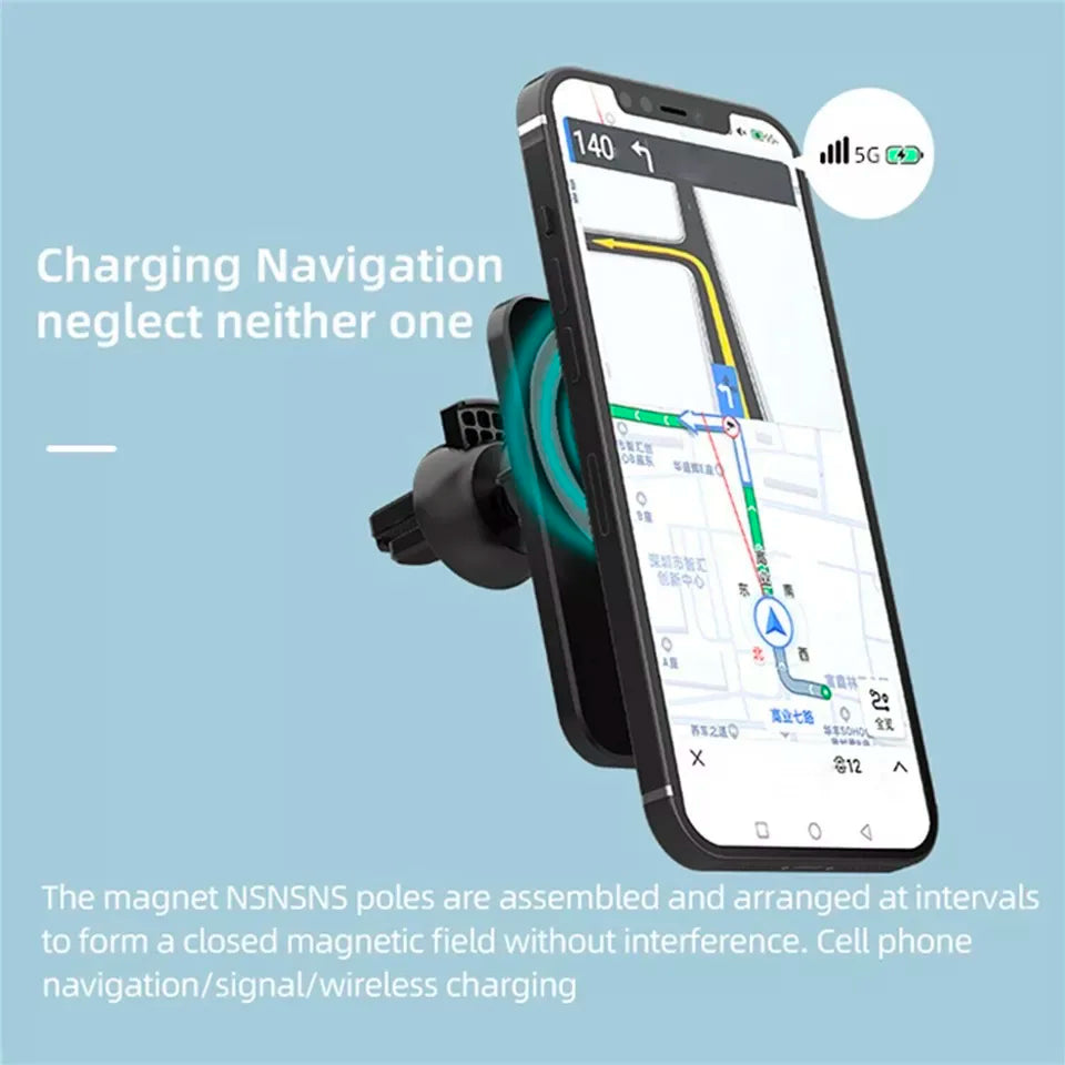 30W Magnetic Car Phone Holder - Fast Charging  Mount for Apple 14/13/12  Pro Max