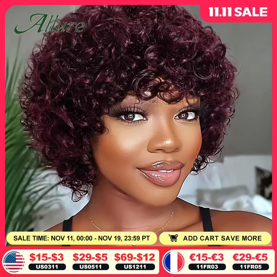 Jerry Curly Human Hair Wigs - Natural Soft Curl