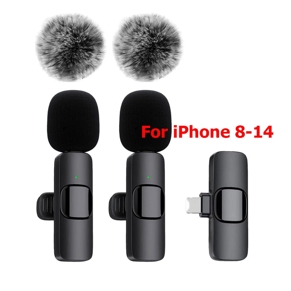 K60 Wireless Lavalier Microphone Mini Audio Video Recording Mic For iPhone,  Android &  Laptop - Perfect for  Live  Streaming,  Vlogging &  Interviews