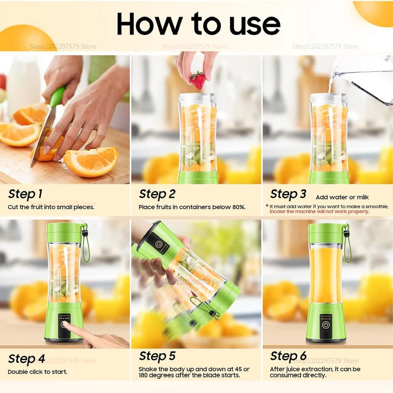 Portable USB Mini Blender - Personal Fruit & Smoothie Juicer