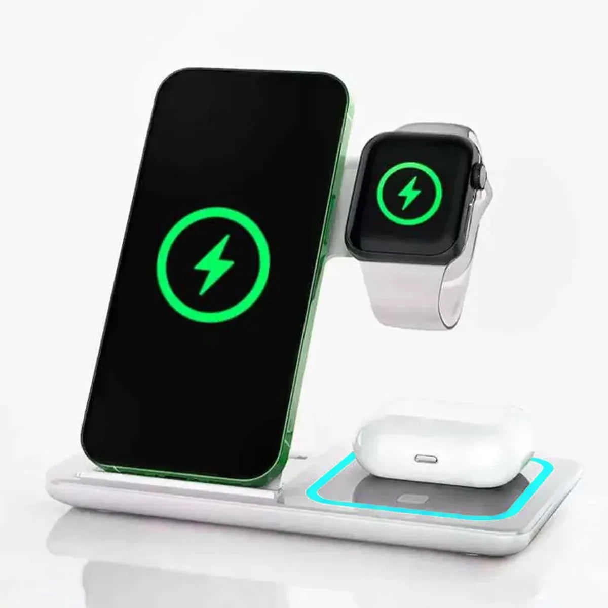 Foldable 3-in-1 Travel Wireless Charger - iPhone 12 - 16 Pro Max + Apple Watch + Air Pods