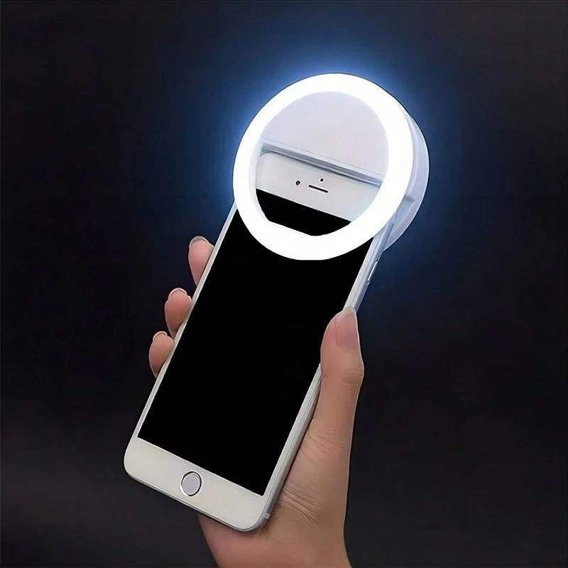 ''Rechargeable Mobile Phone Selfie Light - Adjustable LED Clip On Ring''
