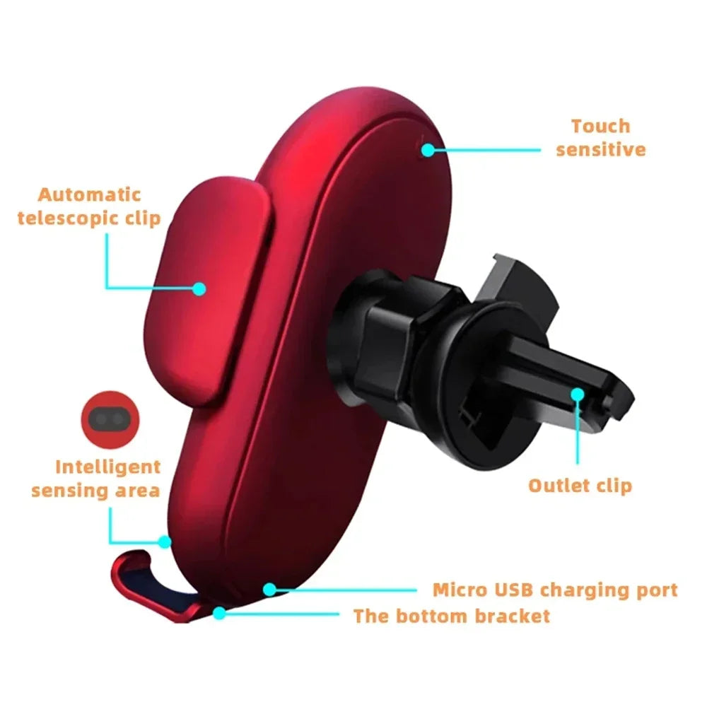 Fashion Qi Fast Wireless Charger Car Phone Holder -   Air Vent Mount