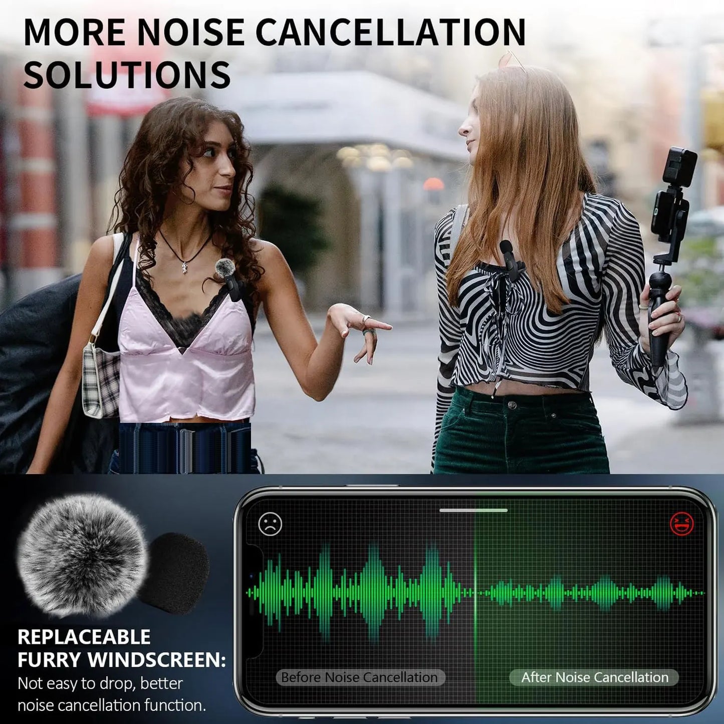 K60 Wireless Lavalier Microphone Mini Audio Video Recording Mic For iPhone,  Android &  Laptop - Perfect for  Live  Streaming,  Vlogging &  Interviews