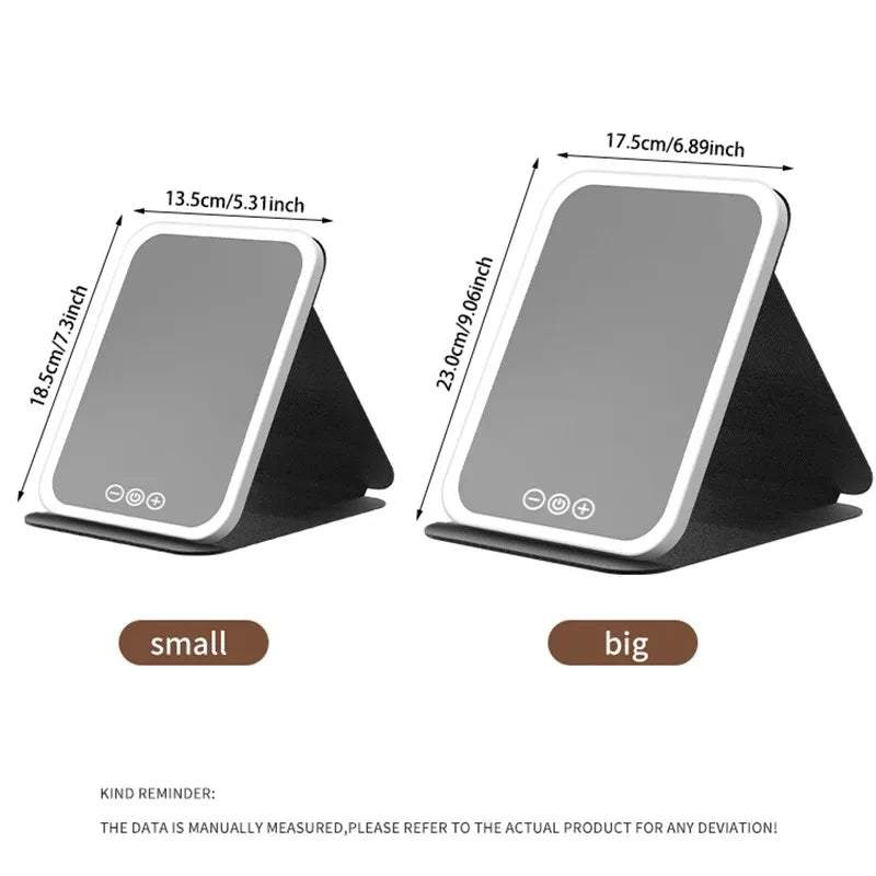 LED Makeup  Mirror with Touchscreen - Rechargeable Tabletop Vanity Mirror