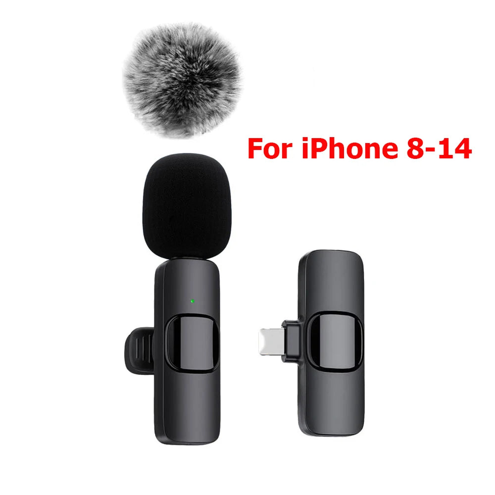 K60 Wireless Lavalier Microphone Mini Audio Video Recording Mic For iPhone,  Android &  Laptop - Perfect for  Live  Streaming,  Vlogging &  Interviews