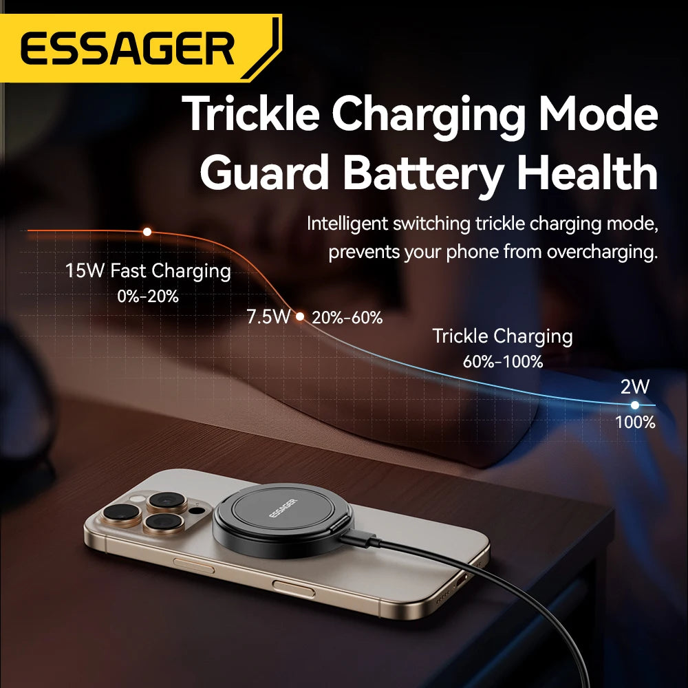 Magnetic Wireless Charger with  Holder -  15W Fast Charging  for  Smartphones