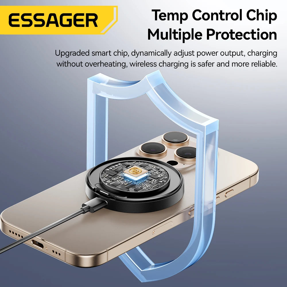 Magnetic Wireless Charger with  Holder -  15W Fast Charging  for  Smartphones