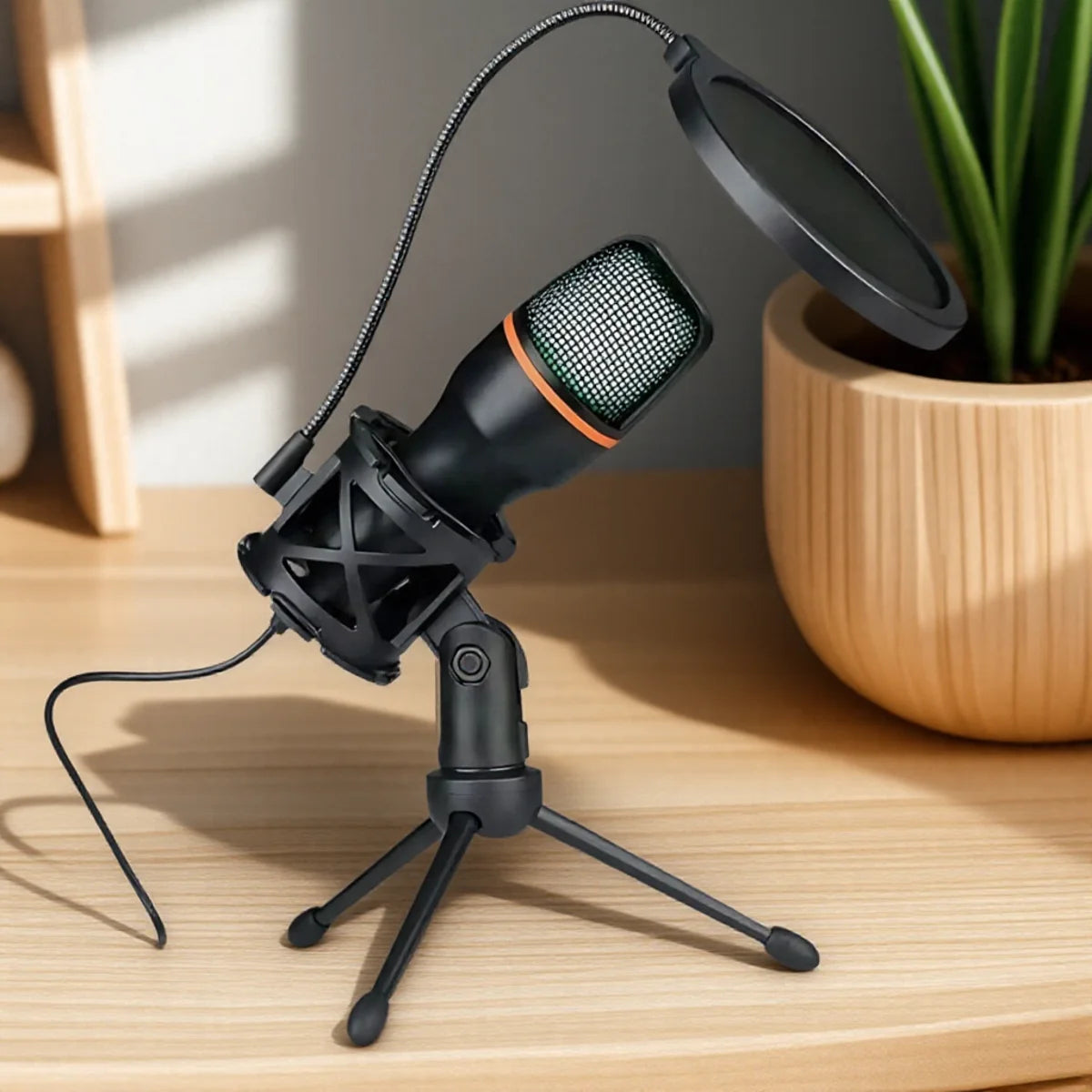 RGB Lighting Microphone Kit with Tripod Stand - Professional Condenser Mic for Streaming,  YouTube Podcast &  Recording