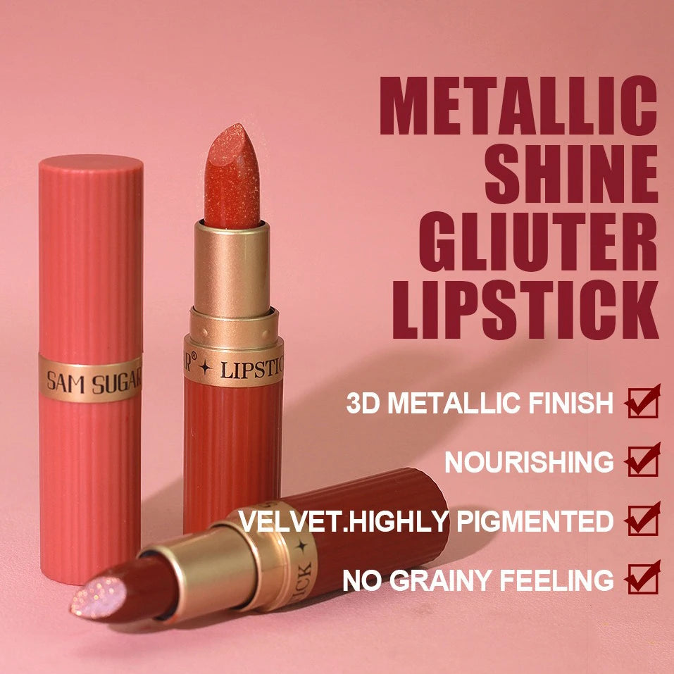Pearlescent Pink Glitter Velvet Lipstick - Shimmer &  Shine Lips