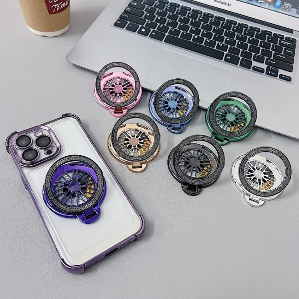 Rotating Gyro Stand Magnetic Phone Case for iPhone 16 15 14 13 12 Pro Max – Shockproof MagSafe Cover