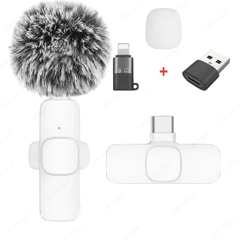 New Wireless Lavalier Microphone - Portable  Mini  Mic for Audio,  Video Recording,  Android,  PC,  Camera, Live Streaming,  Gaming &  Phone