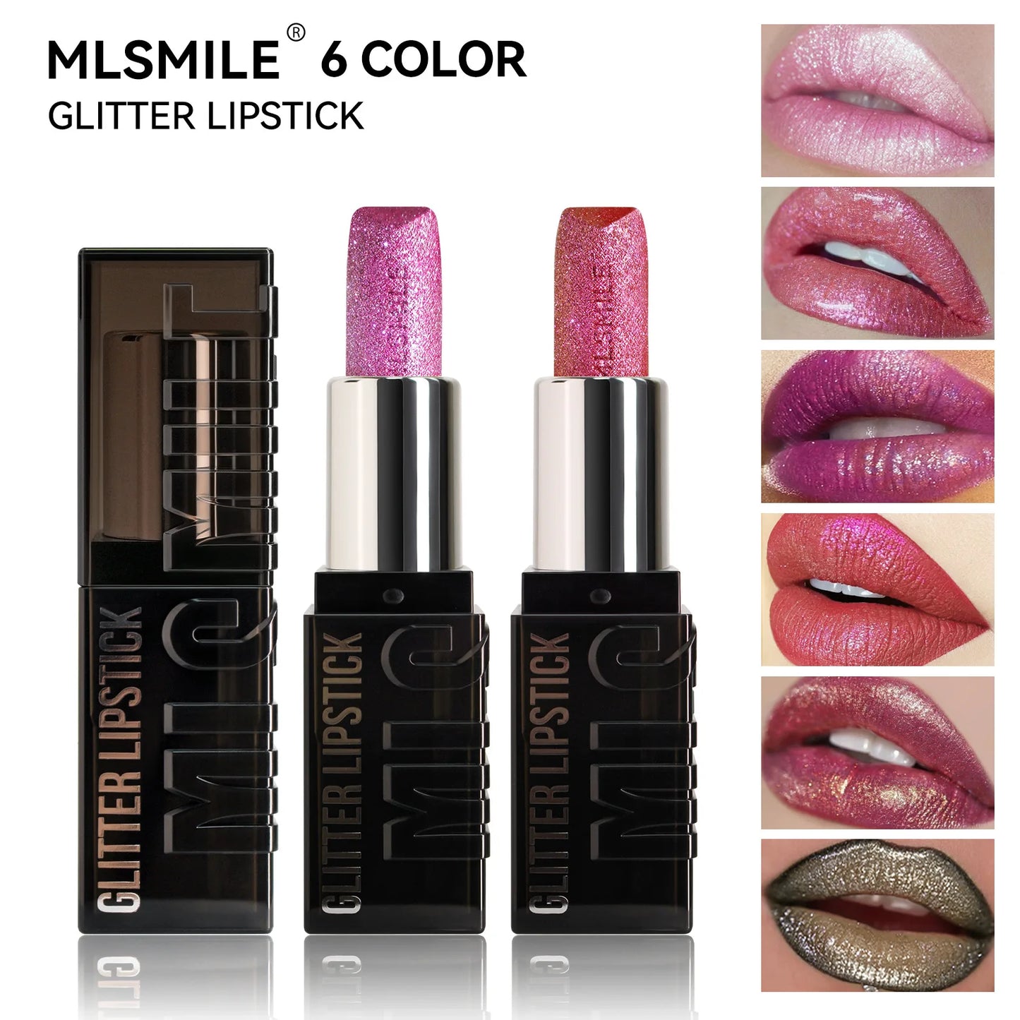 Waterproof Glitter Lipstick - Long-lasting Sparkle Lip Color