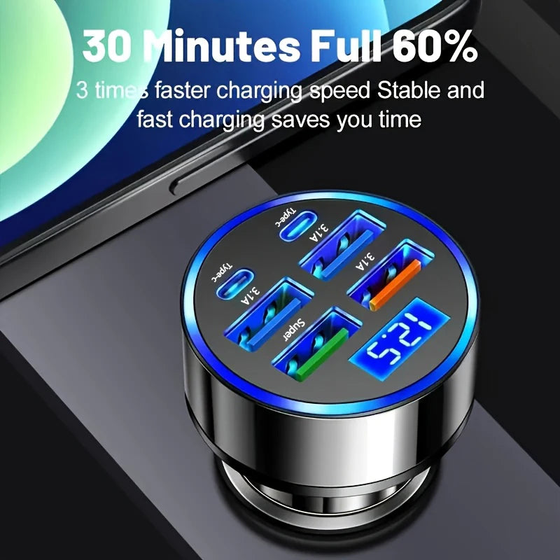 ''100W Fast Portable Car Charger - Dual USB Quick  Charge Adapter