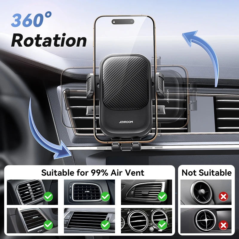 Universal Car Air Vent  Phone Holder Mount -  360° Rotation &  Secure Grip