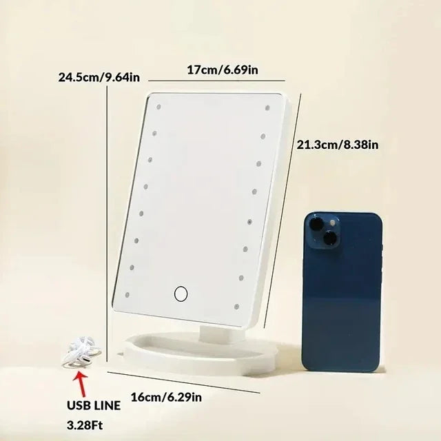 ''LED Rechargeable Touch Screen Makeup Mirror''
