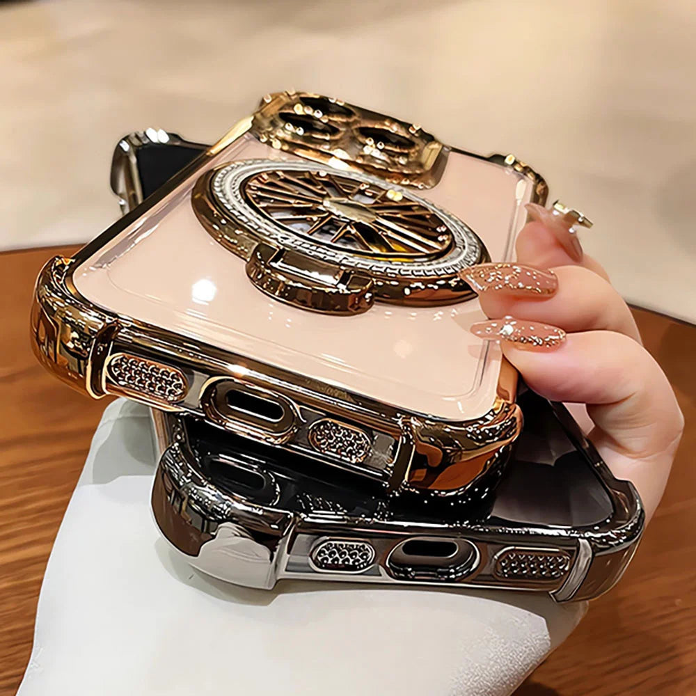 Rotating Gyro Stand Magnetic Phone Case for iPhone 16 15 14 13 12 Pro Max – Shockproof MagSafe Cover