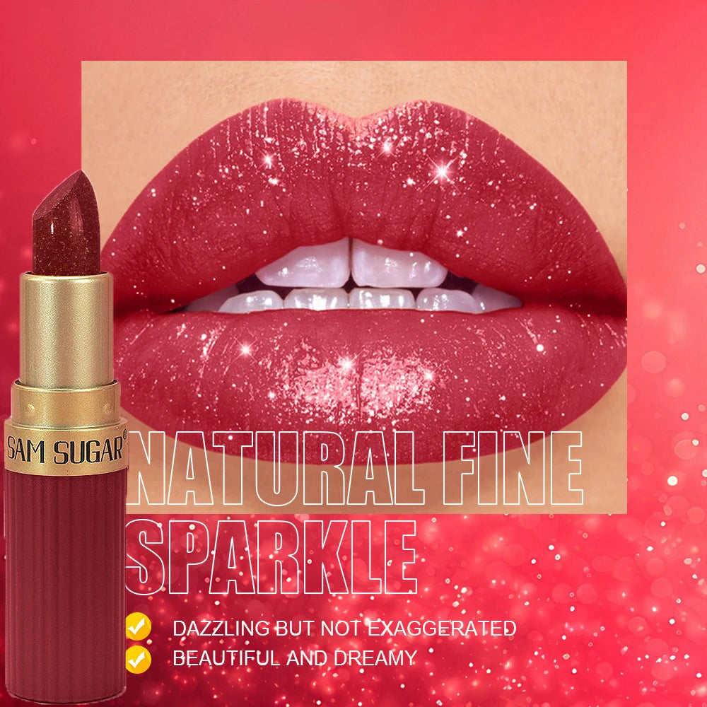 Pearlescent Pink Glitter Velvet Lipstick - Shimmer &  Shine Lips