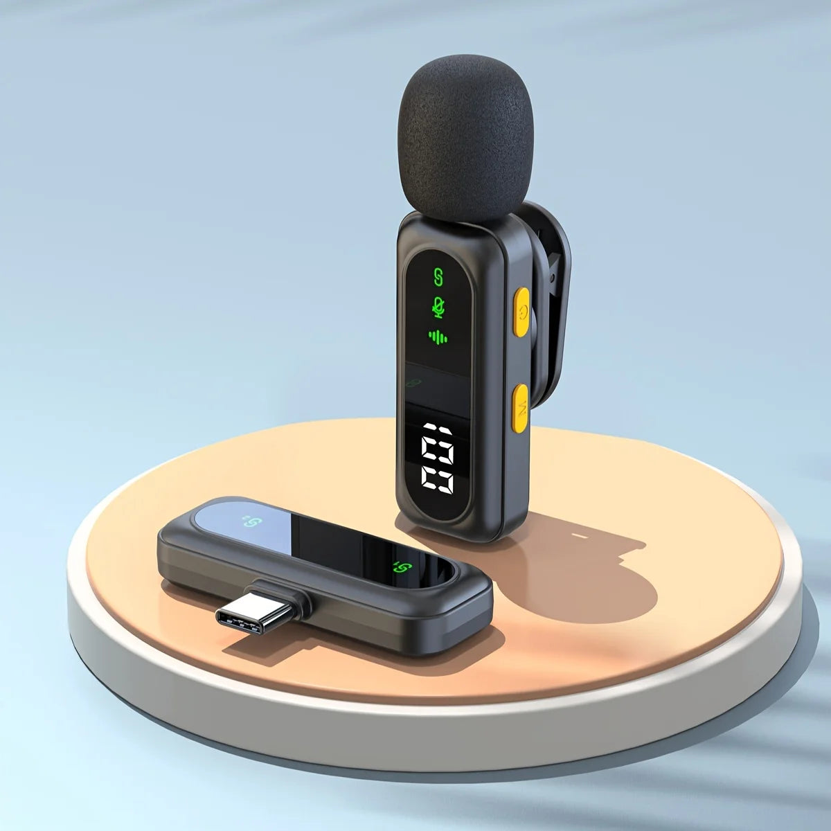 Wireless Lavalier Microphone – Professional Lapel Mic with Noise Cancellation for Vlog, Interviews & Conferences