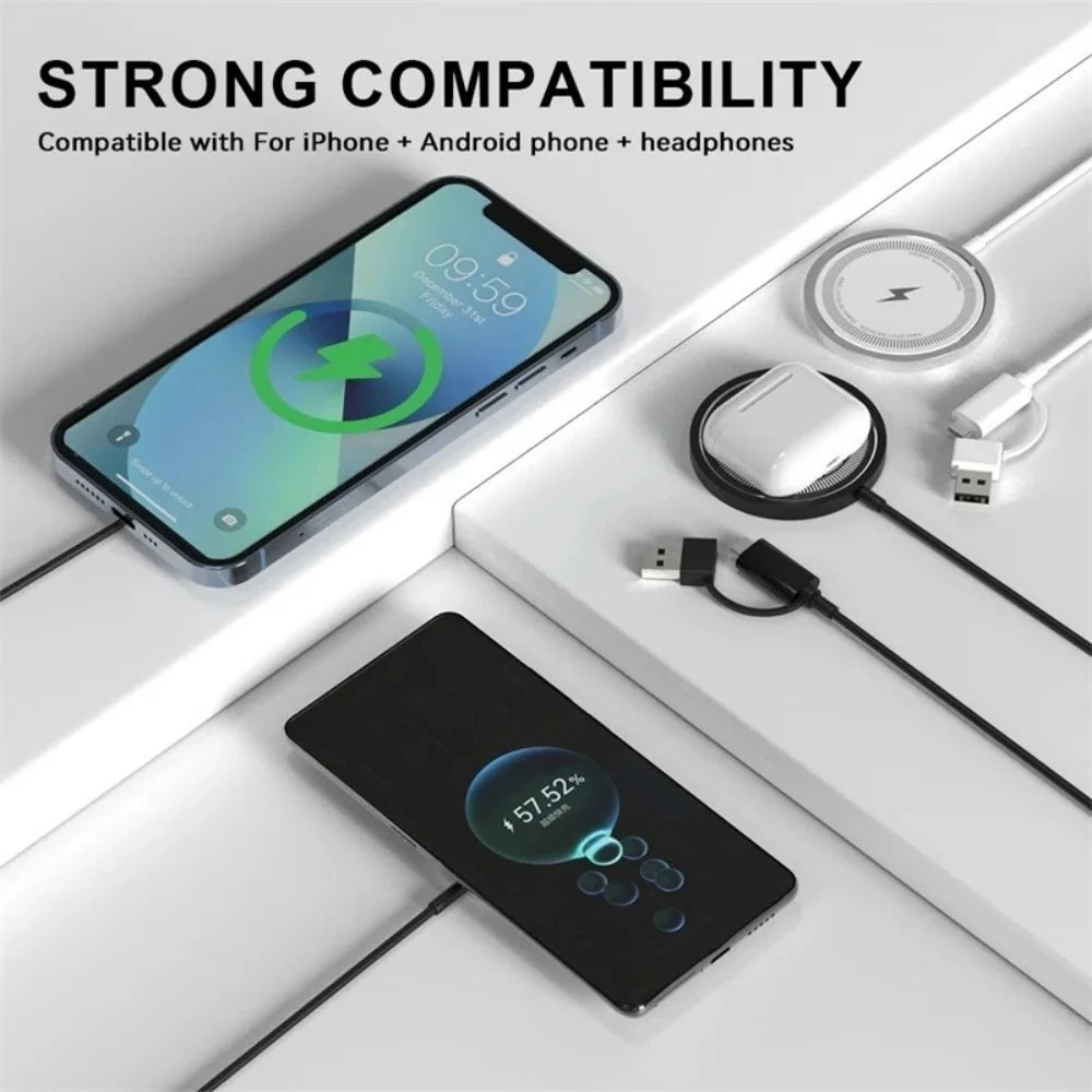 ''Magnetic  Wireless Charger Pad Desktop PD/USB Port Chargers Fast Charging for iPhone 16 15 14 13 12 Pro Max''