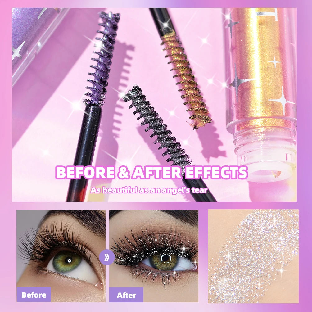 ''Diamond  Galaxy Glitter Mascara - Waterproof Shining  Sequin Lash Sparkle''
