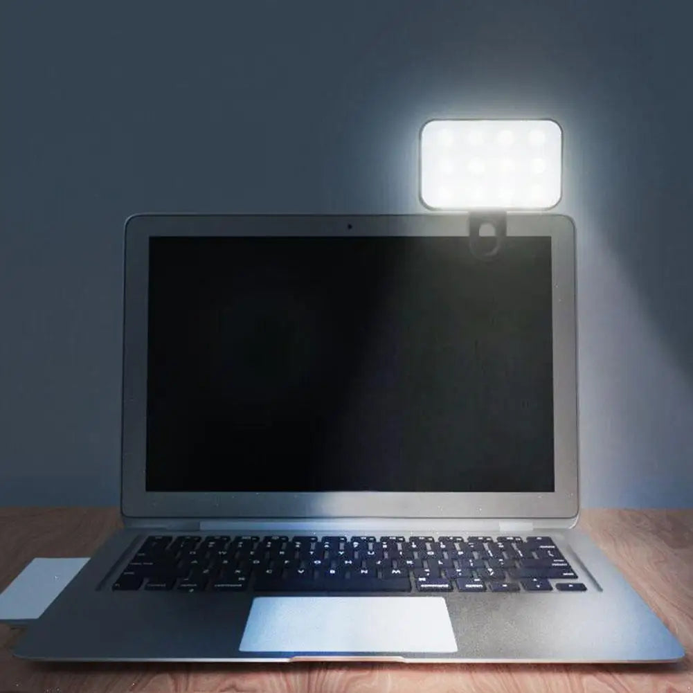 New Portable Mini Selfie Fill Light - 3  Modes,  Adjustable Brightness,  Rechargeable Clip- On For Mobile Phones &  Laptops