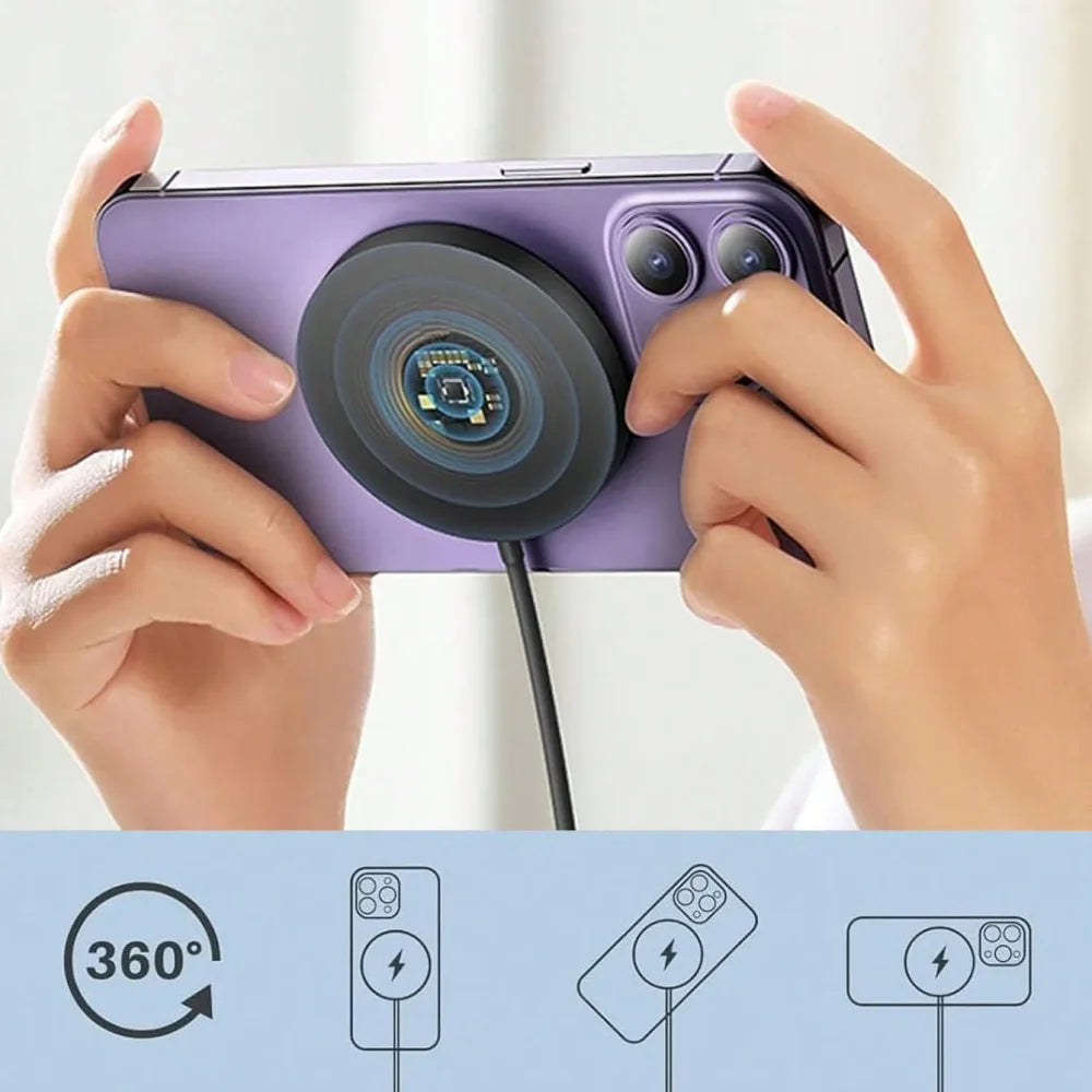 ''Magnetic  Wireless Charger Pad Desktop PD/USB Port Chargers Fast Charging for iPhone 16 15 14 13 12 Pro Max''