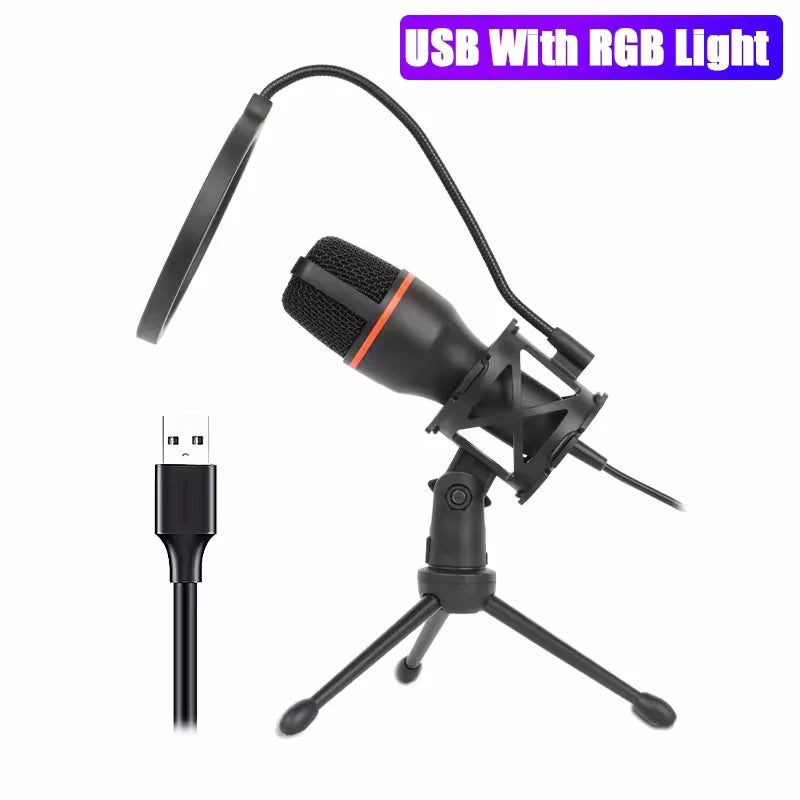 USB Condenser Microphone USB  For PC &  Laptop Professional Studio Mic for Recording, Streaming,  Podcast, Voice-Over & Online Meetings