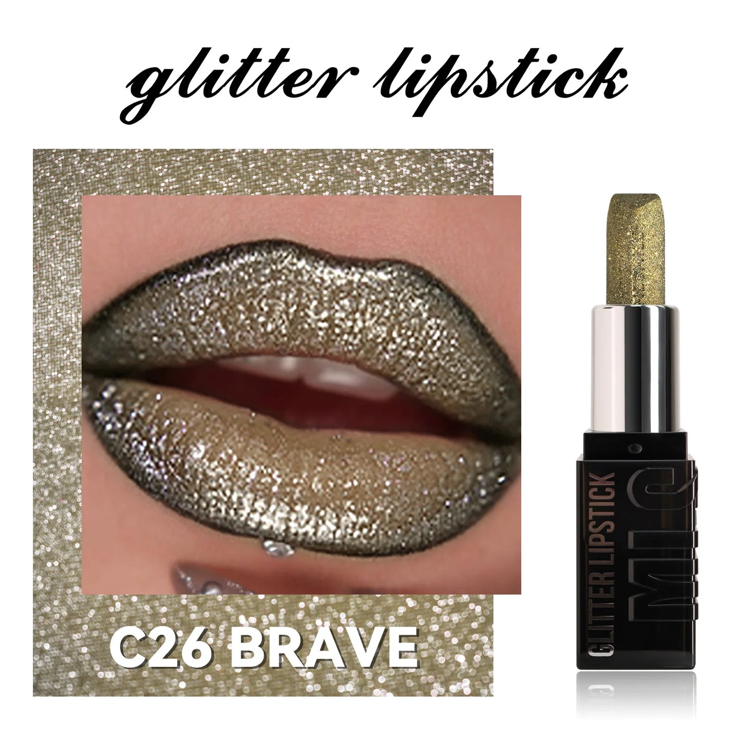 Waterproof Glitter Lipstick - Long-lasting Sparkle Lip Color