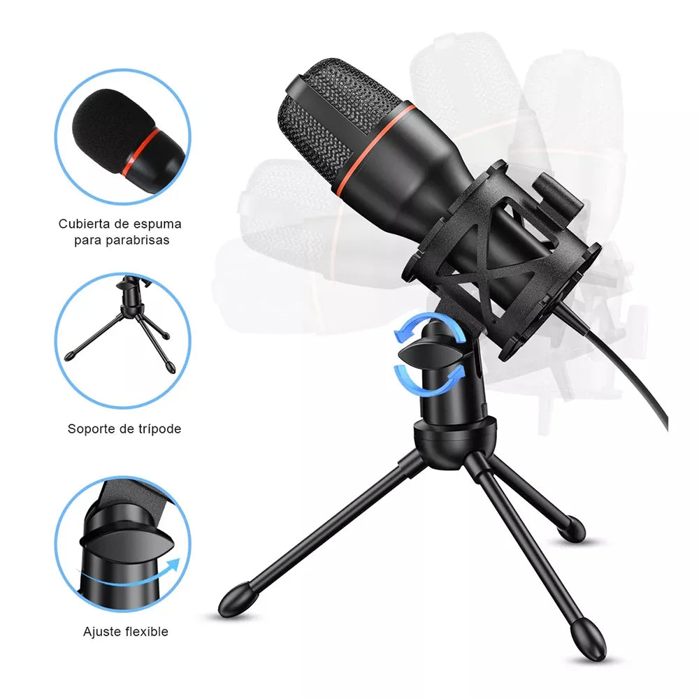 USB Condenser Microphone USB  For PC &  Laptop Professional Studio Mic for Recording, Streaming,  Podcast, Voice-Over & Online Meetings