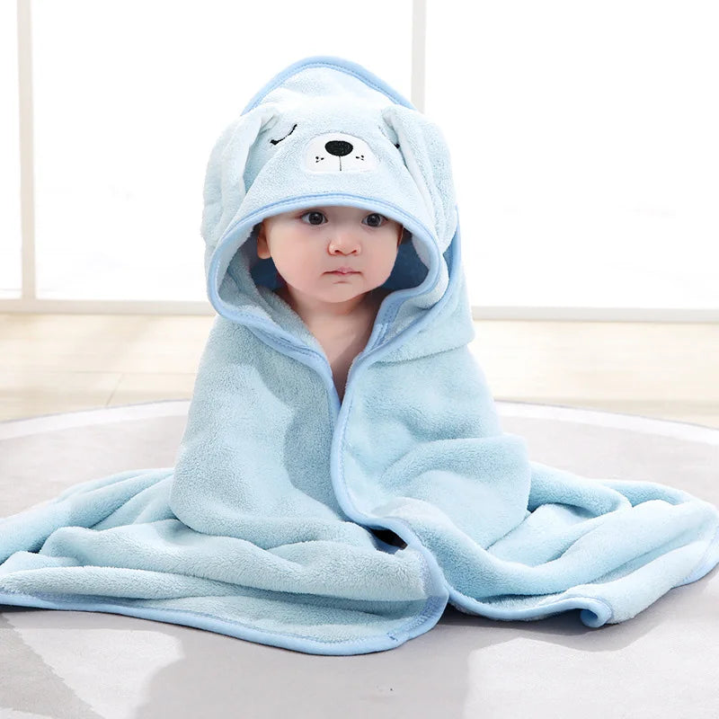 Cartoon Animal Hooded  Baby Bath Towel - Soft Newborn Towel