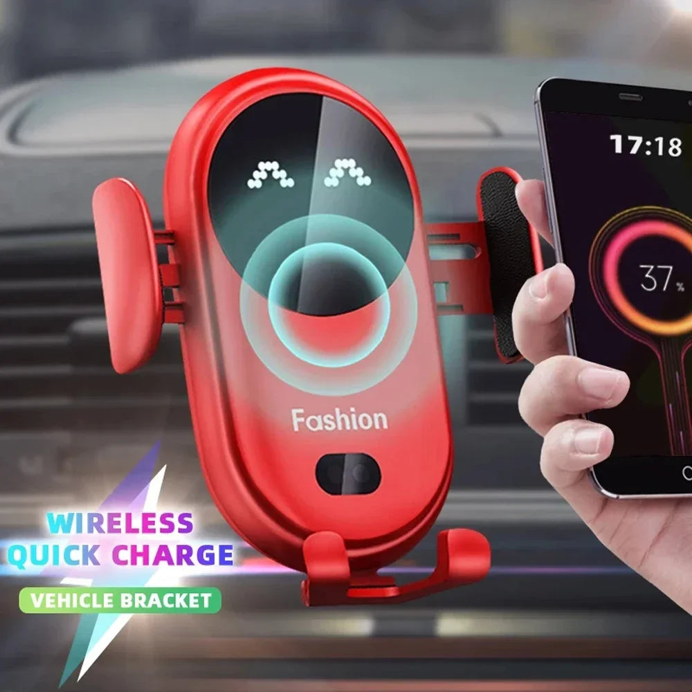 Fashion Qi Fast Wireless Charger Car Phone Holder -   Air Vent Mount