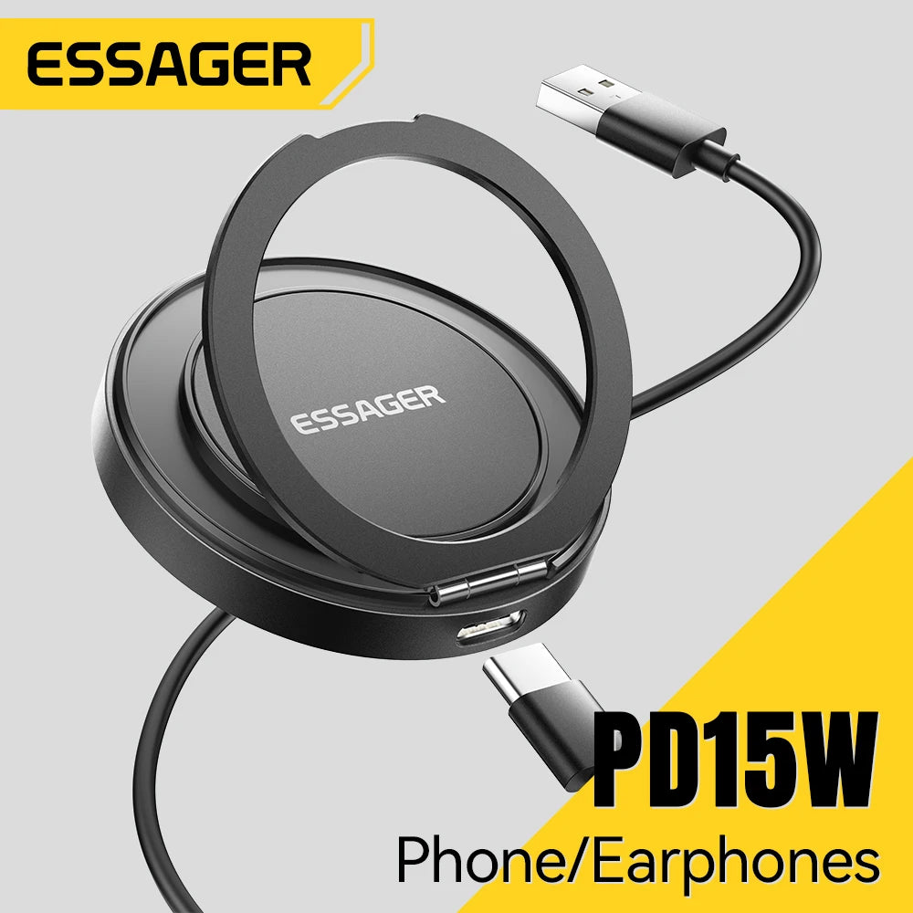 Magnetic Wireless Charger with  Holder -  15W Fast Charging  for  Smartphones